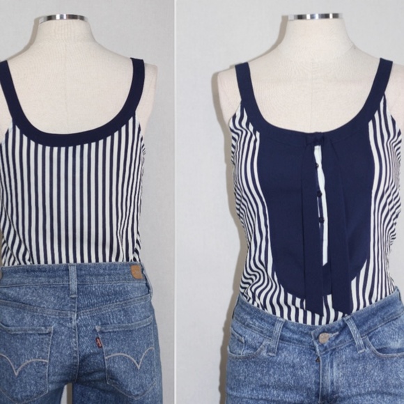 BB Dakota Blue & White Top - Picture 1 of 12